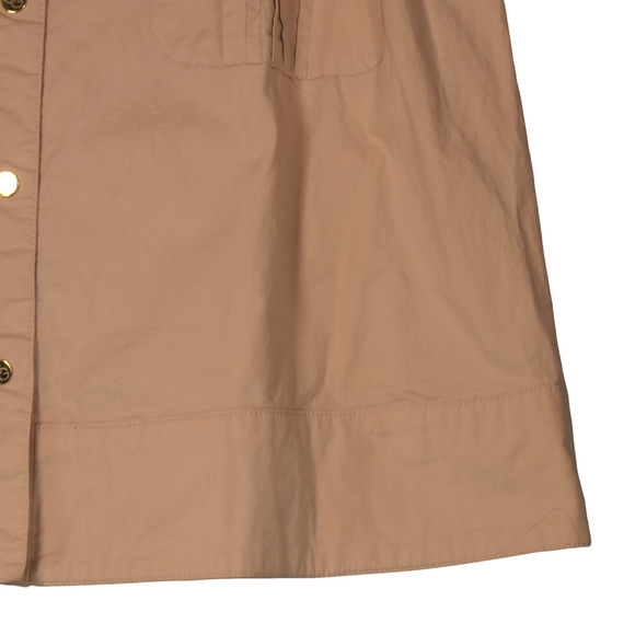 Coogie Safari Mini Dress Womens L Khaki Sequin Tiger Detail Pockets Roll Tab - Picture 5 of 15